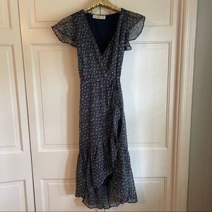 Abercrombie & Fitch floral ruffle wrap dress